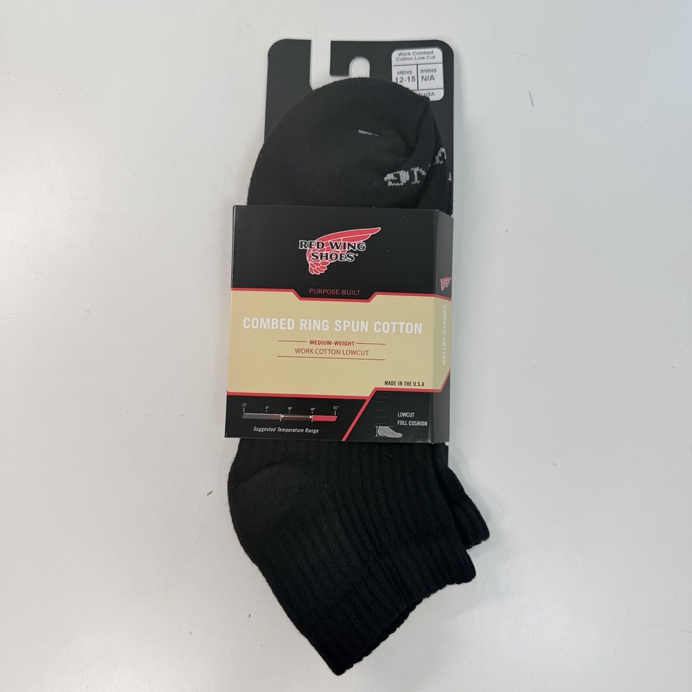 Red Wing Low Cut Work Socks. 6 Pair Of Black. X-Large Mens 12-15 - Picture 2 of 6